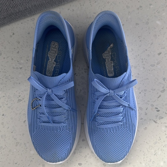 Women's Skechers, Slip-ins Go Walk Flex Baby Blue & White Size 6.5 US - Picture 3 of 9